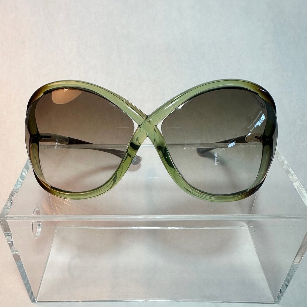 TOM FORD Whitney Green Frame Gradient Sunglasses FT009 74F